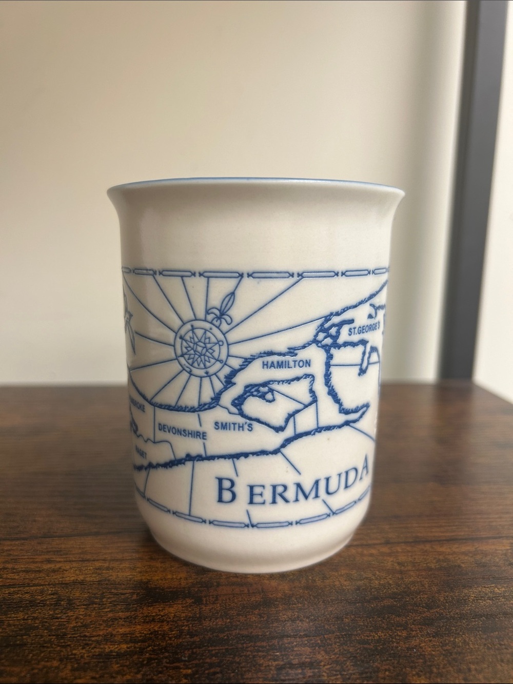 Bermuda Map Ceramic Tumbler in Blue - Unbranded